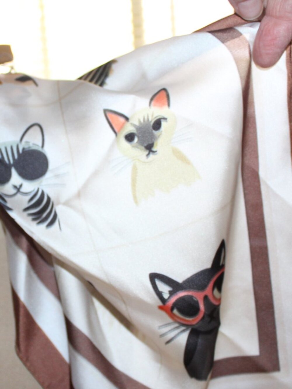 NWT Piper-K Double sides whimsical cat scarf/purse scarf WHIMSICAL/FUN!! - Picture 4 of 10